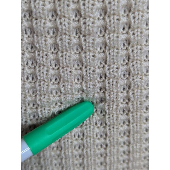 Per Se Casual Luxe Women's Cream Waffle Knit Cowl Neck Wool/Silk Sweater Sz S - Picture 8 of 11